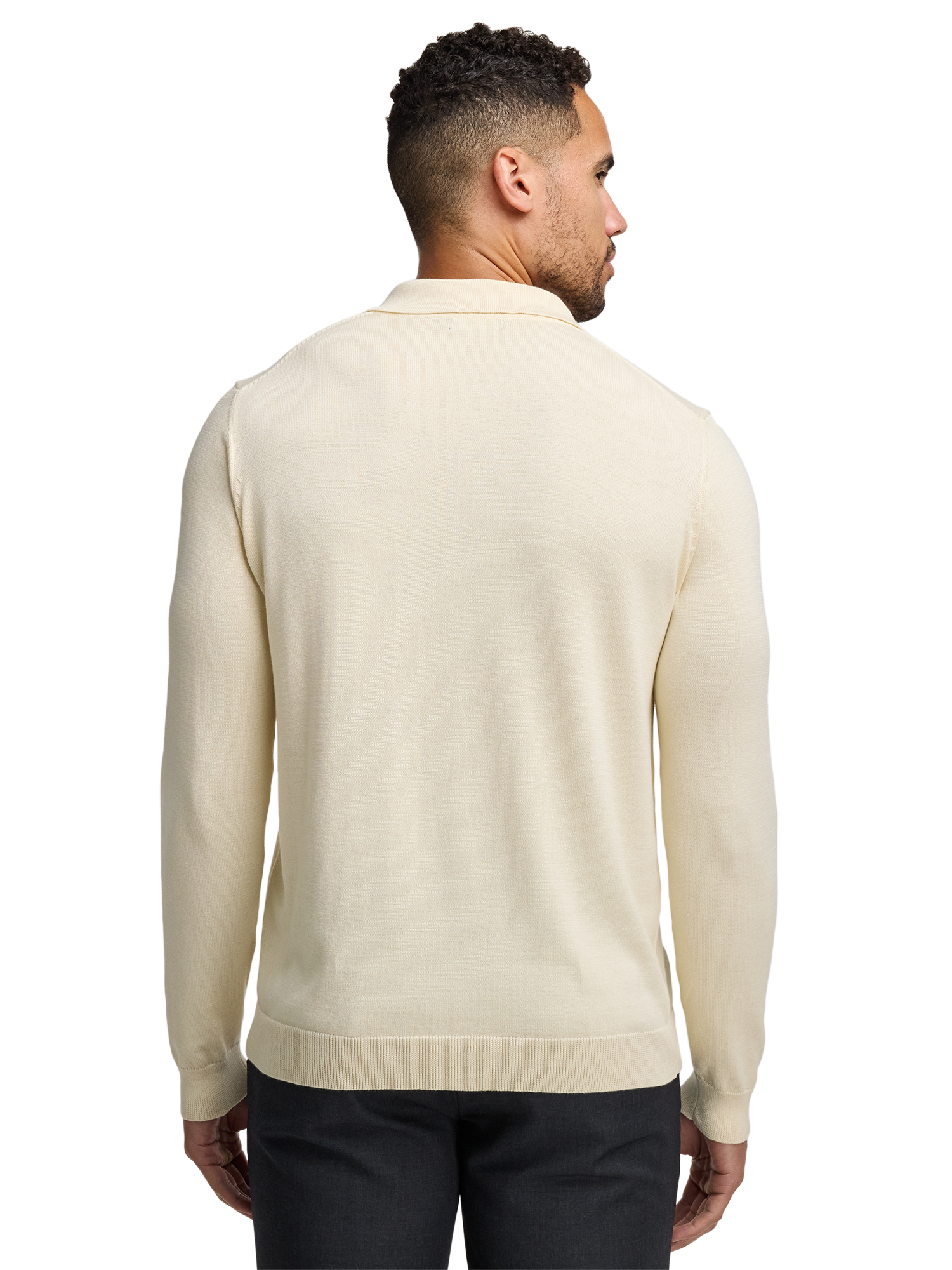 Supima Cotton Three Button Polo - Ivory