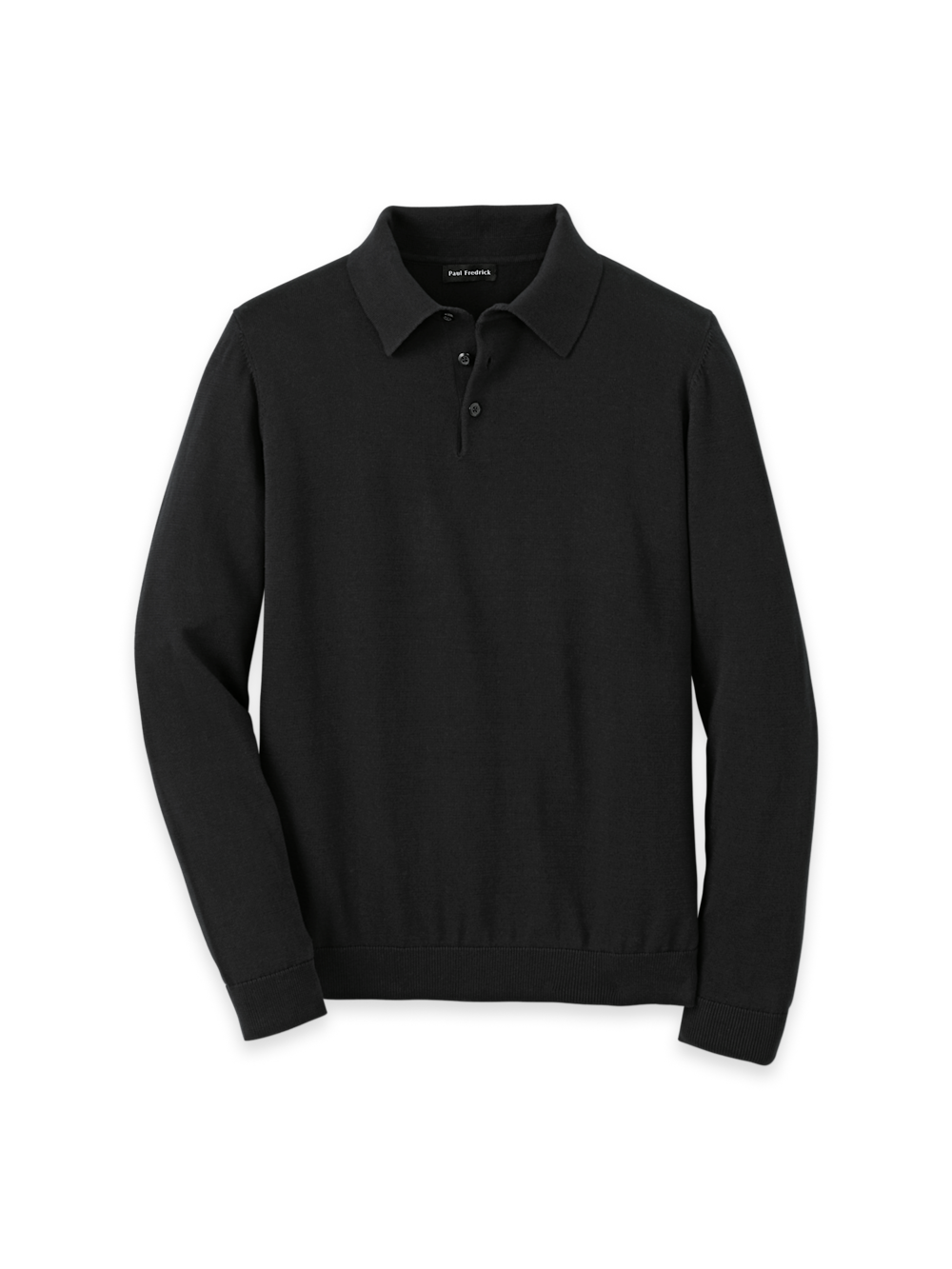 Product Image of Supima Cotton Three Button Polo-Black