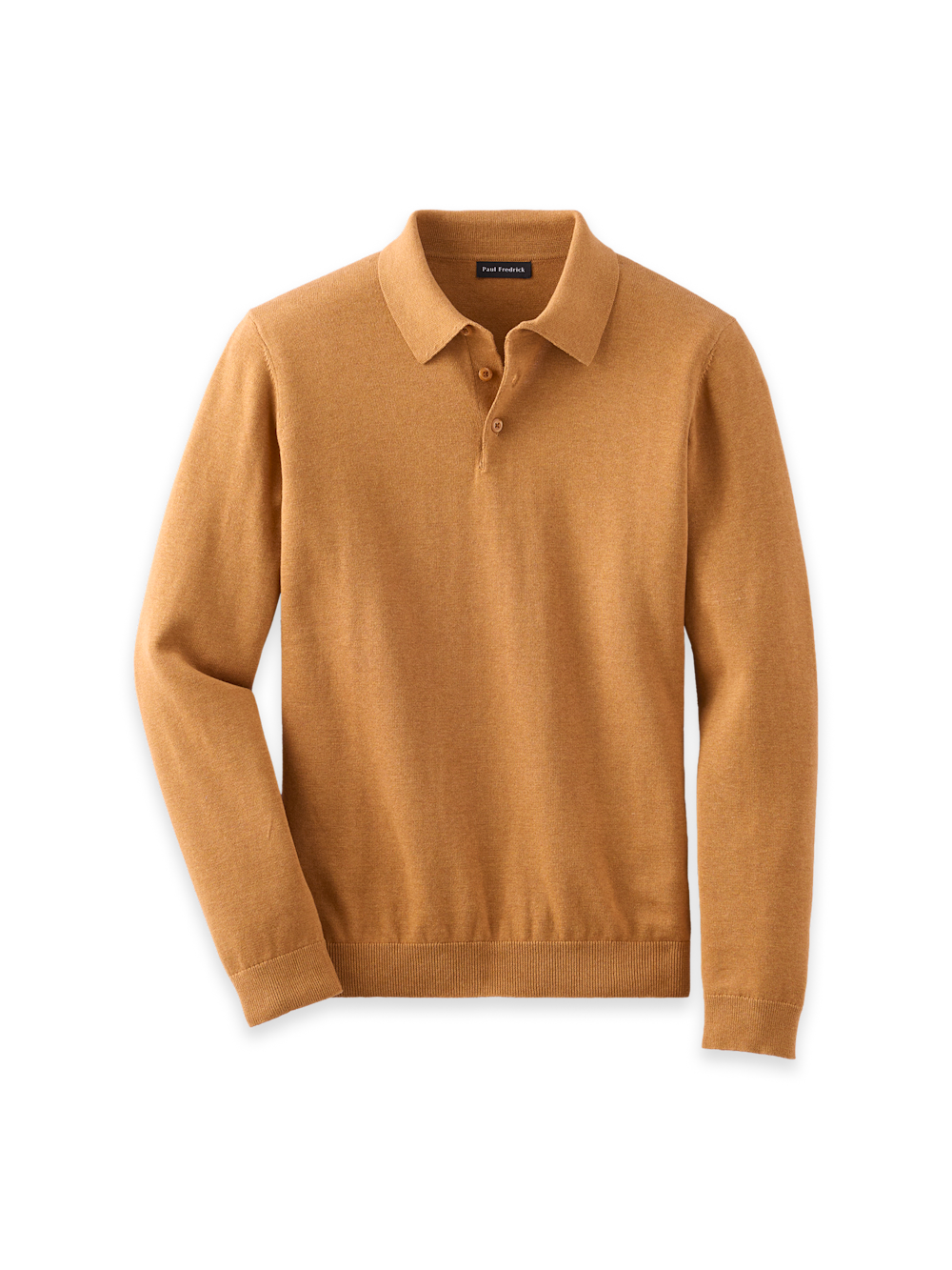 Product Image of Supima Cotton Three Button Polo-Cognac