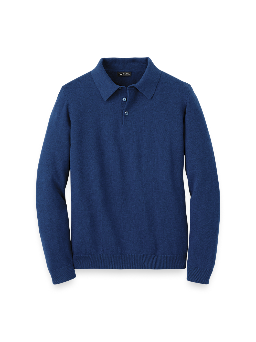 Product Image of Supima Cotton Three Button Polo-Dark Blue