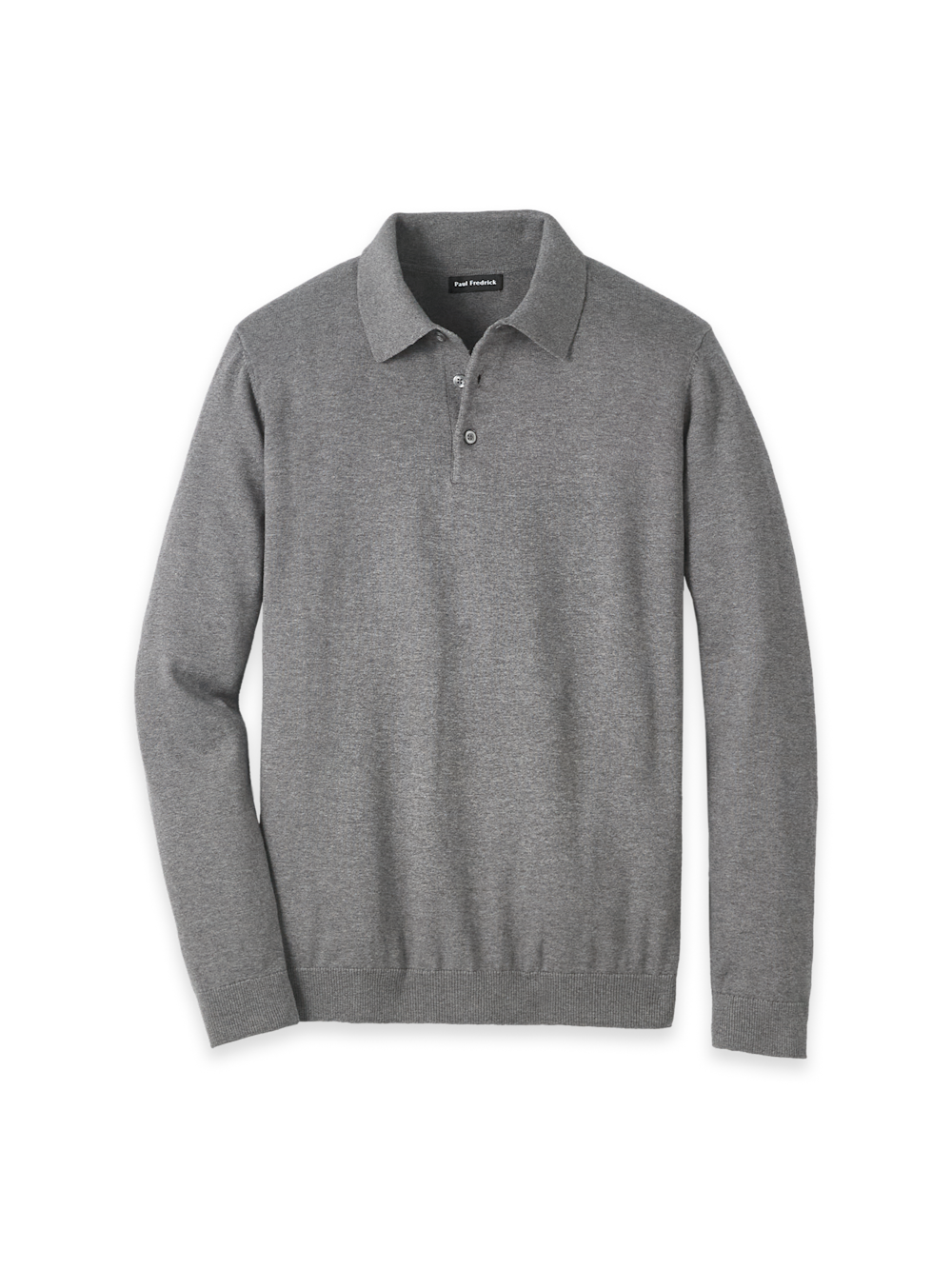 Long Sleeve Supima Cotton Three Button Polo