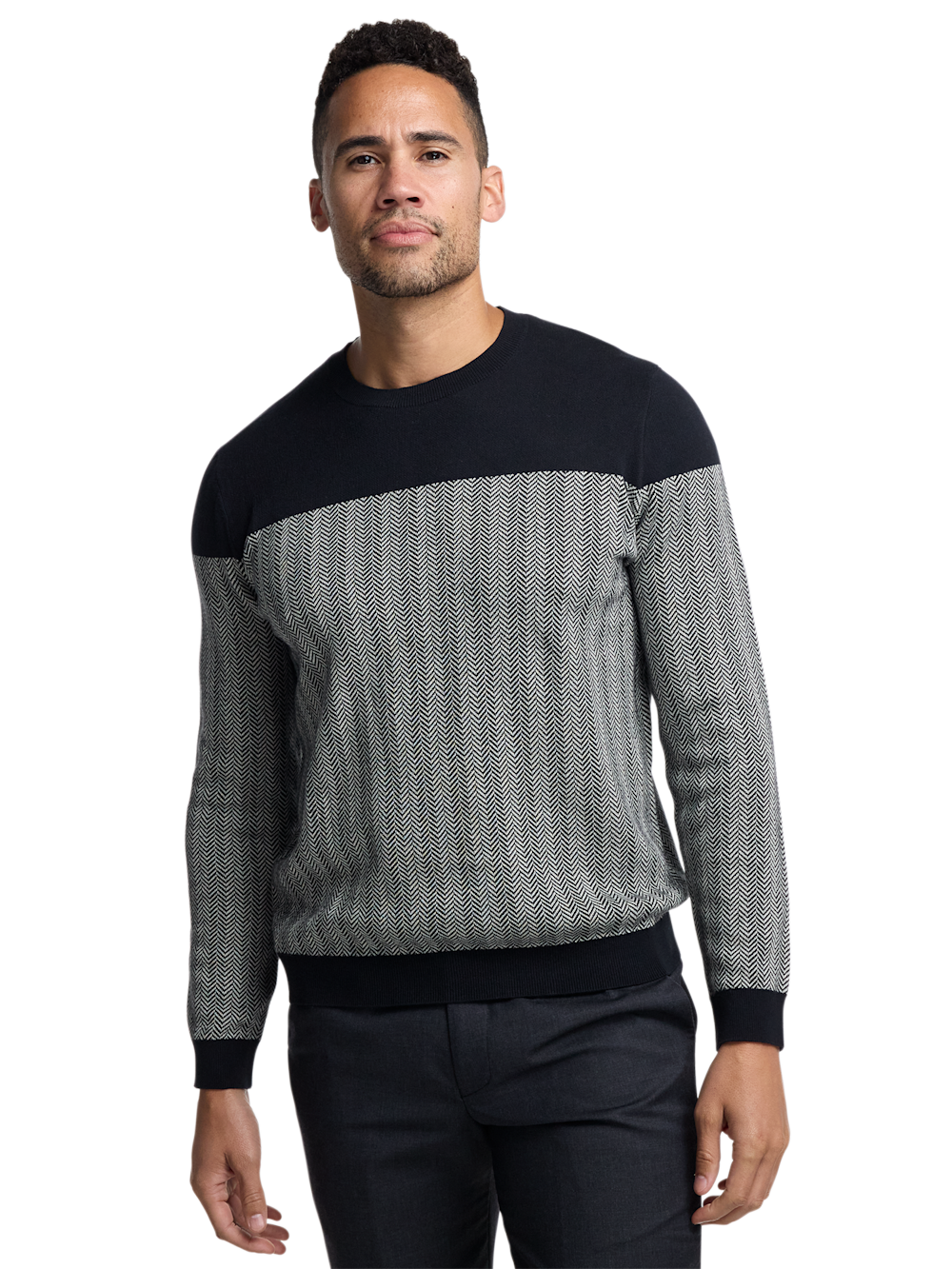 Alternate Image of Cotton Crewneck Sweater-1