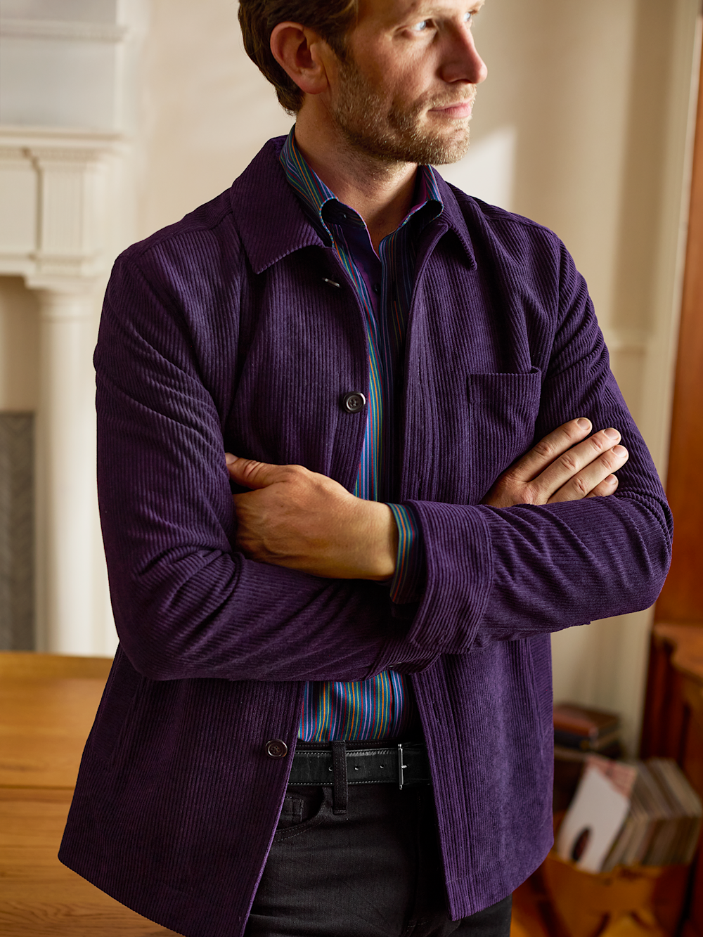 Alternate Image of Microfiber Corduroy Shirt Jacket-7