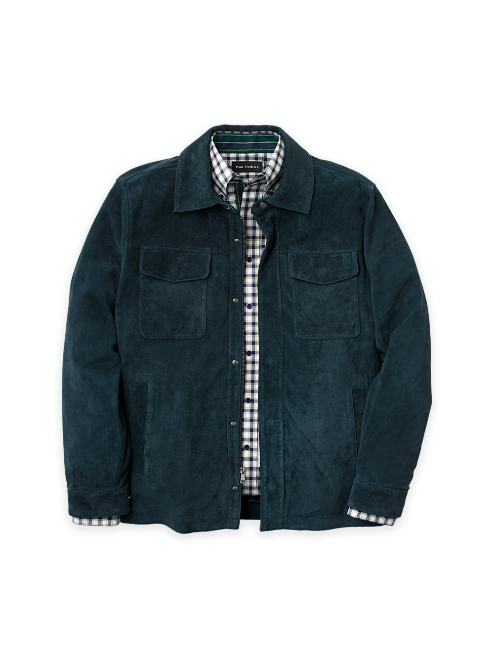 Product Image of Suede Shirt Jacket-Teal