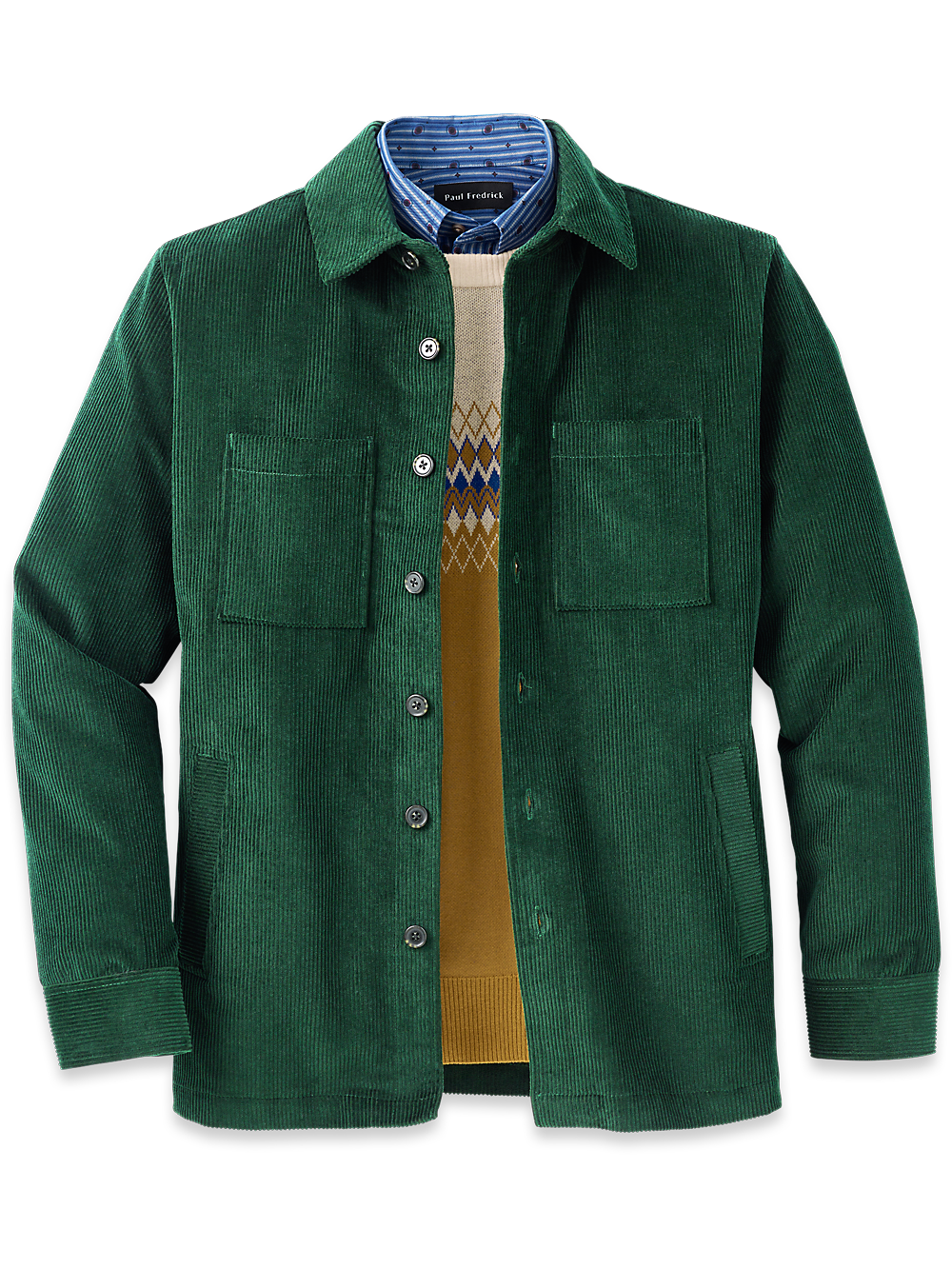 Cotton Corduroy Shirt Jacket - Hunter – Paul Fredrick
