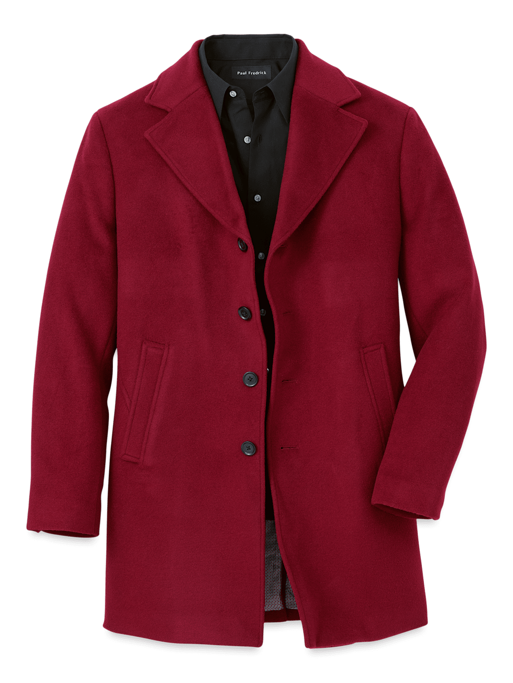 Burgundy single breasted formal coat discount