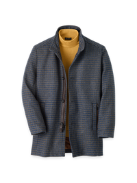 Wool Blend Check Carcoat - Multi