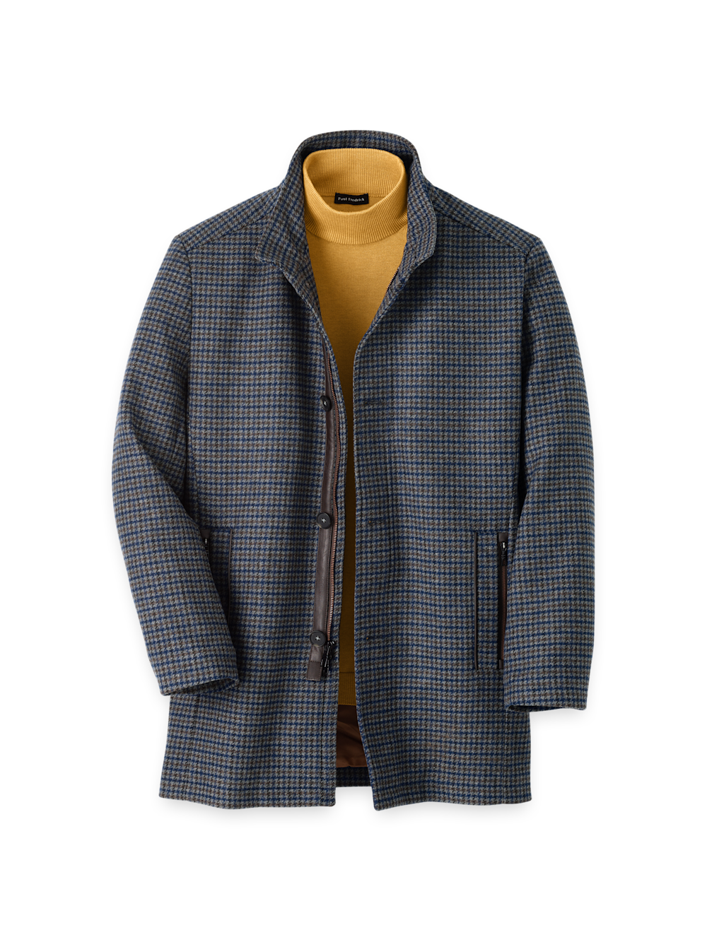 Wool Blend Houndstooth Carcoat - Multi – Paul Fredrick Wool Blend Houndstooth Carcoat - Multi – Paul Fredrick