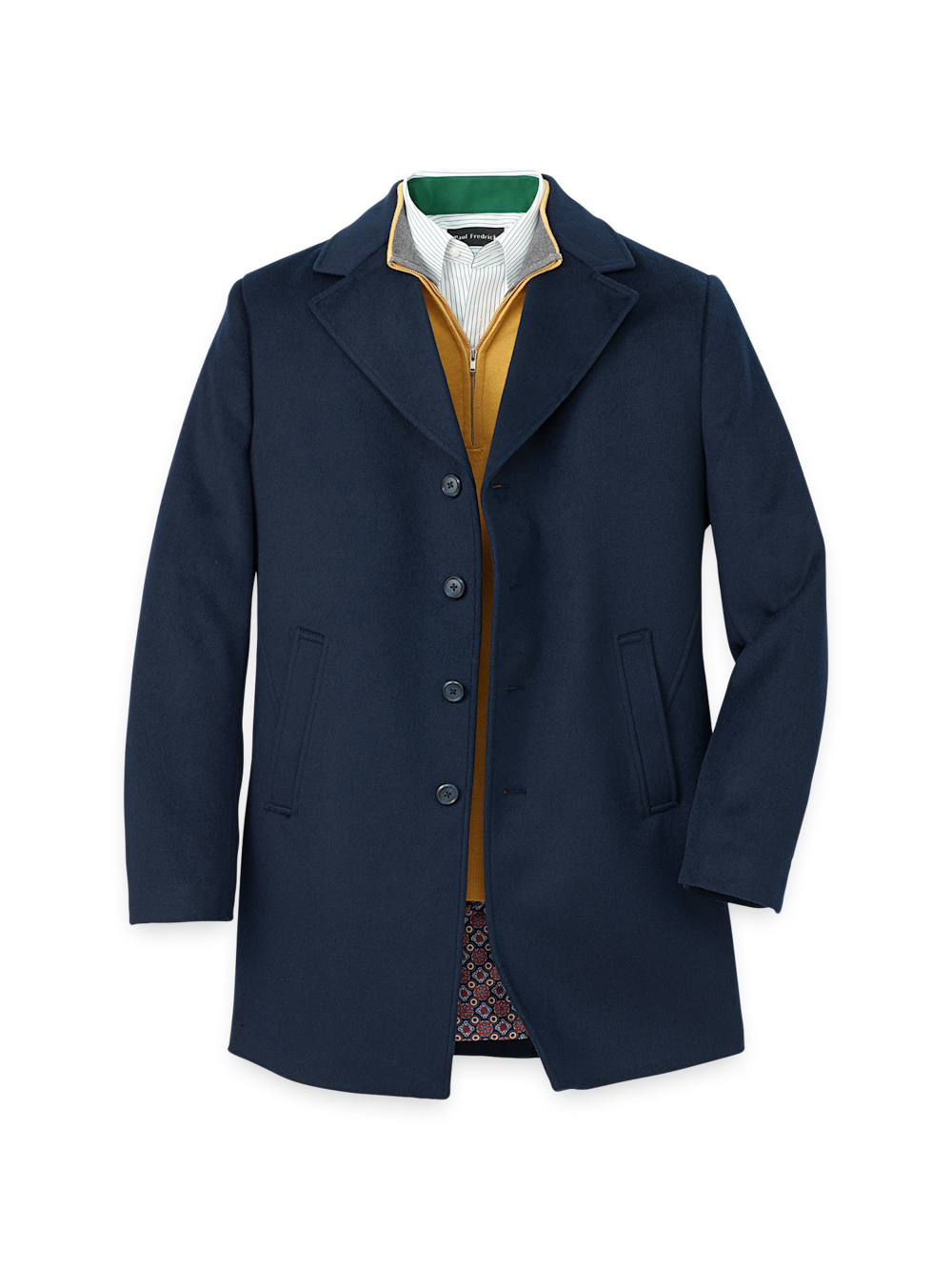 Product Image of Wool Blend Topcoat-Navy