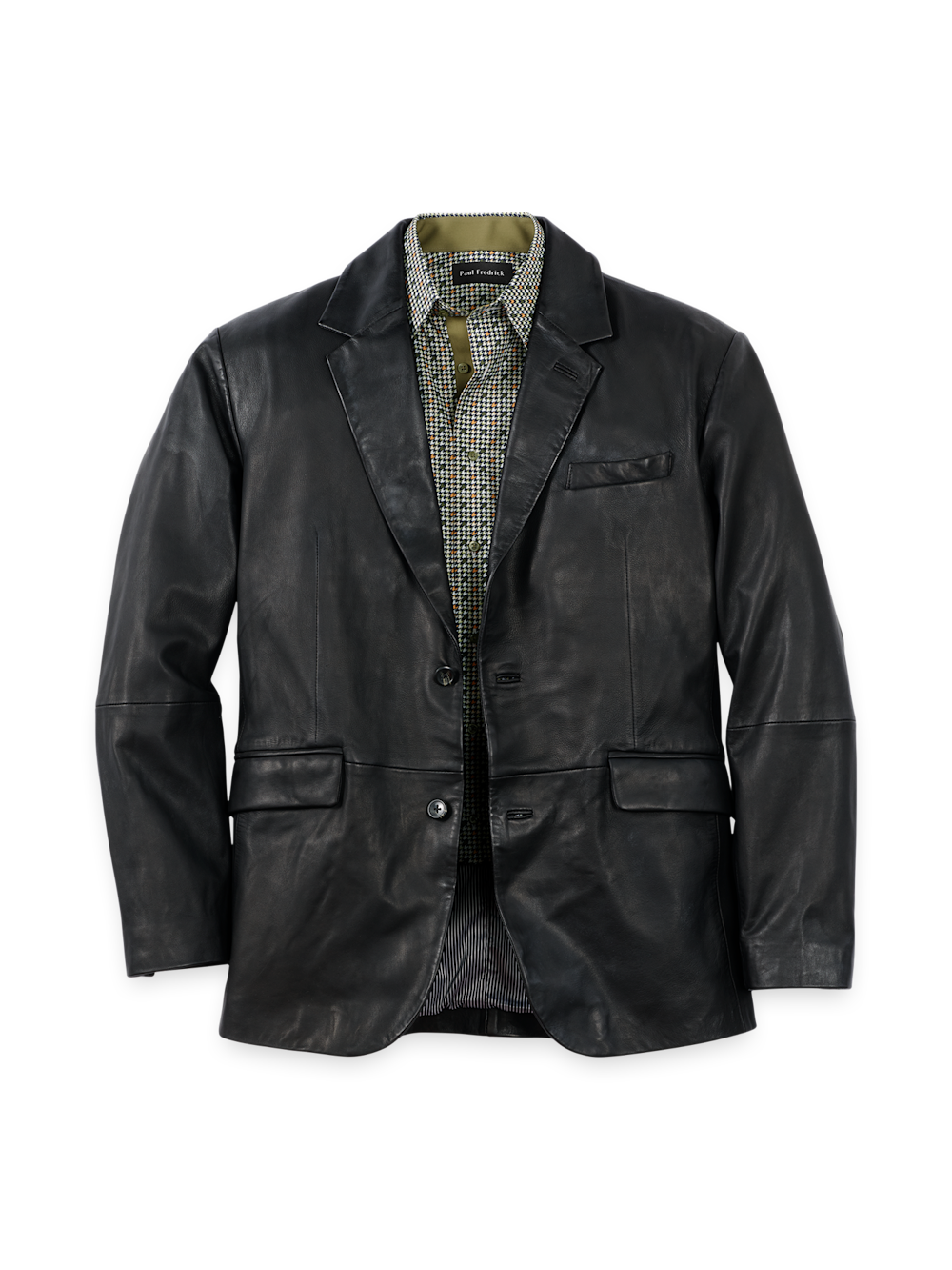 Leather Blazer - Black – Paul Fredrick
