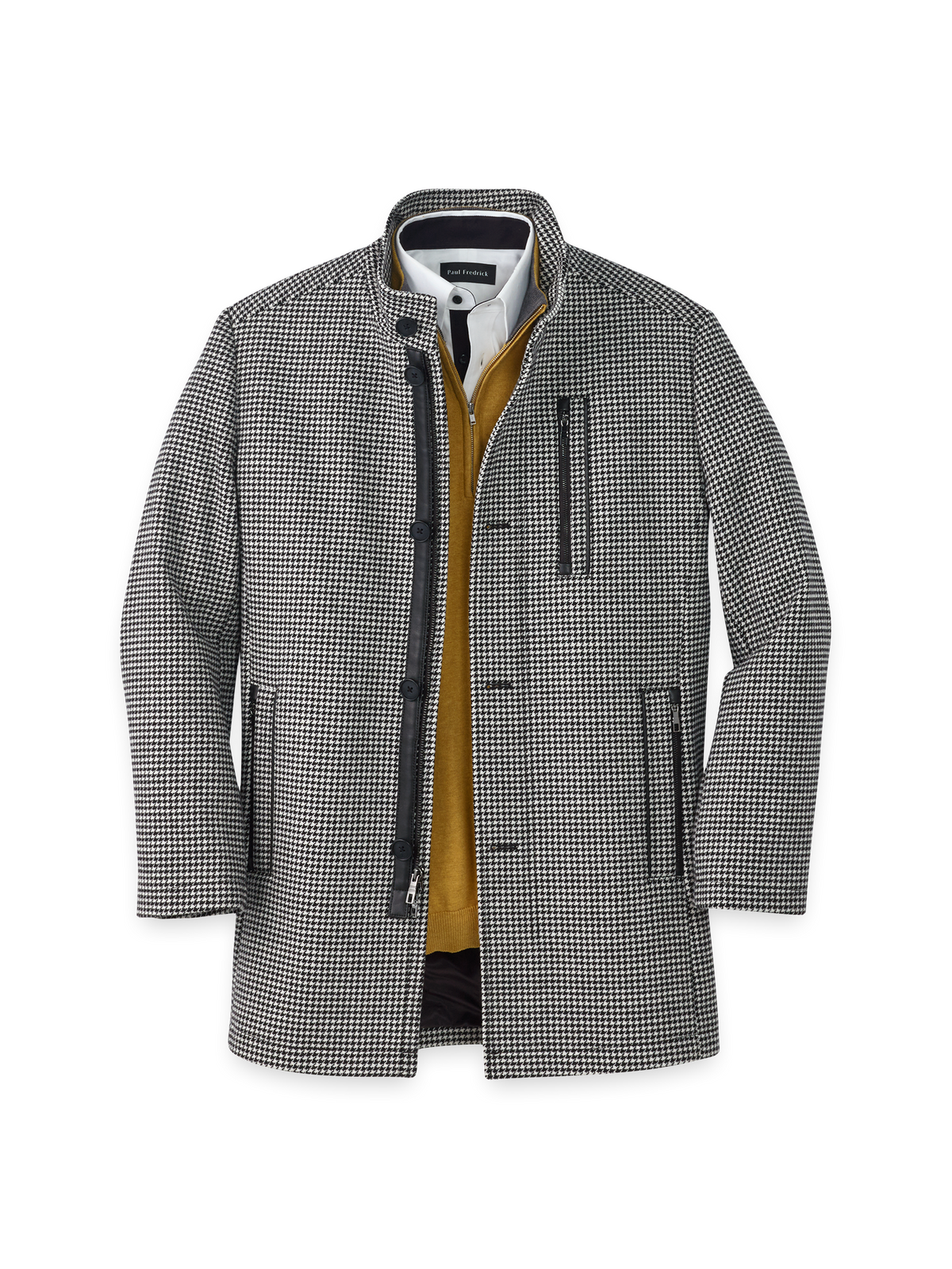 Houndstooth Carcoat - Black/White