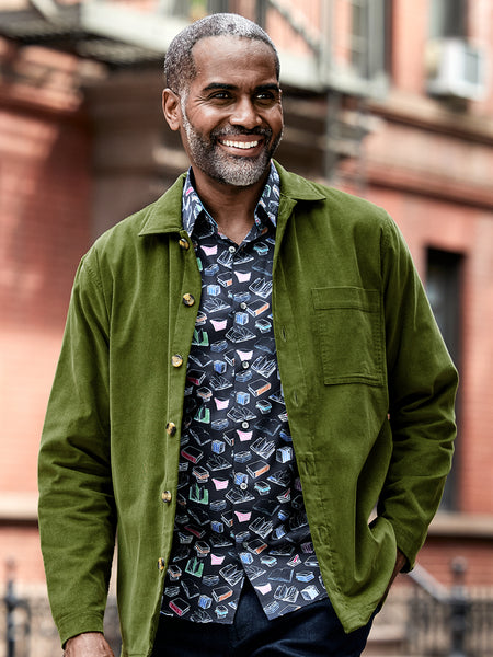 corduroy green shirt