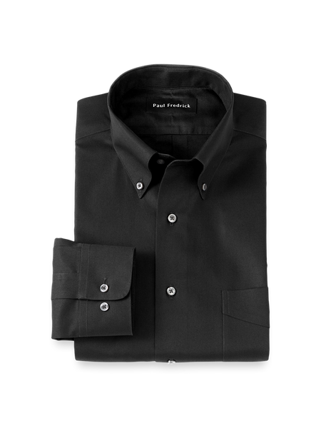 Black Button Down Collar Dress Shirts