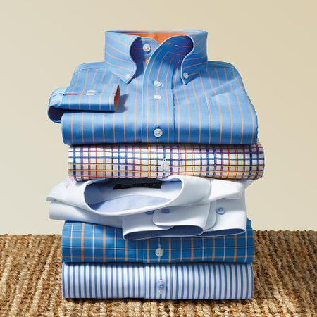 paul fredrick short sleeve dress shirts Non-Iron Cotton Pinpoint Solid Point Collar Short Sleeve Dress Shirt