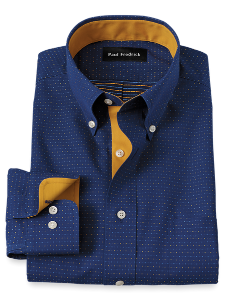 Men's Black Polka Dot Dress Shirts Paul Fredrick Men's Black Polka Dot Dress Shirts Paul Fredrick
