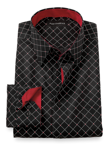 Black Patterned Dress Shirts
