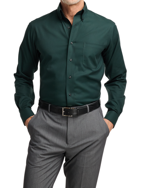 Men's Dark Green Dress Shirts Paul Fredrick Men's Dark Green Dress Shirts Paul Fredrick