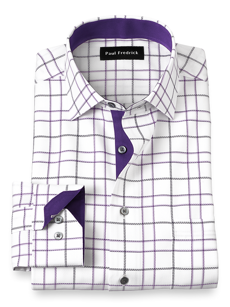 Purple Windowpane Dress Shirts