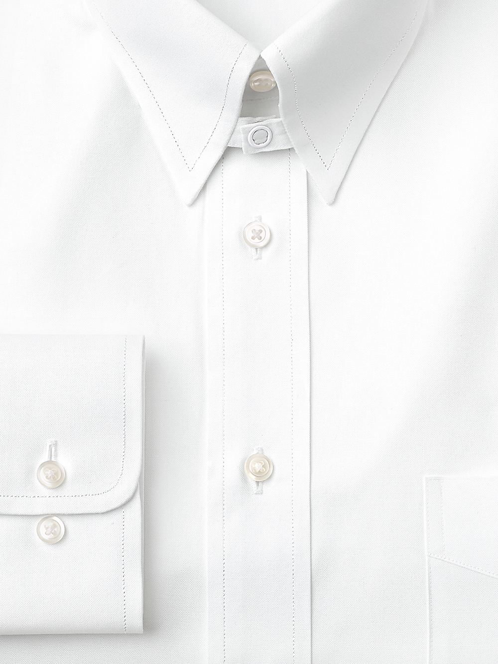 Alternate Image of Pure Cotton Pinpoint Solid Color Snap Tab Collar Dress Shirt-1