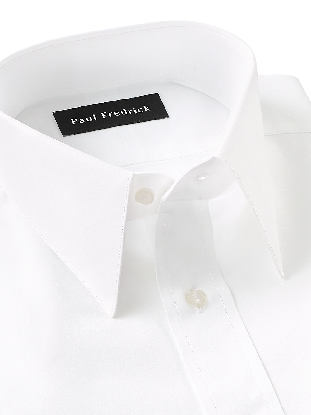 Alternate Image of Pure Cotton Broadcloth Solid Color Edge-stitched Straight Collar Dress Shirt-2