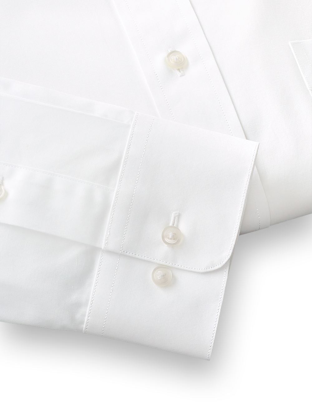 Alternate Image of Pure Cotton Broadcloth Solid Color Edge-stitched Straight Collar Dress Shirt-3