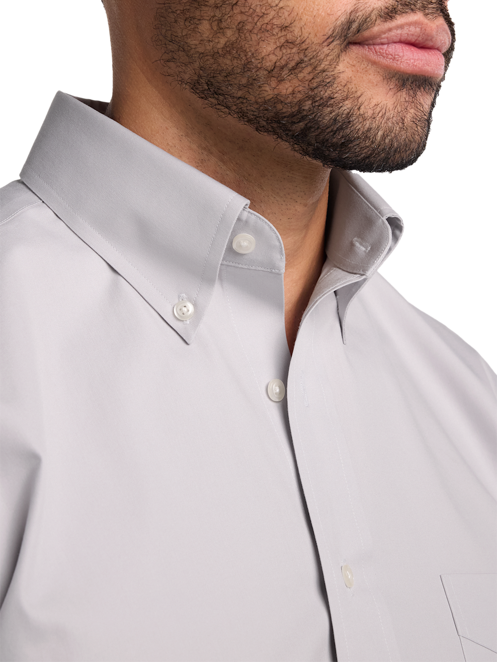 Alternate Image of Non-iron Cotton Pinpoint Solid Button Down Collar Dress Shirt-2