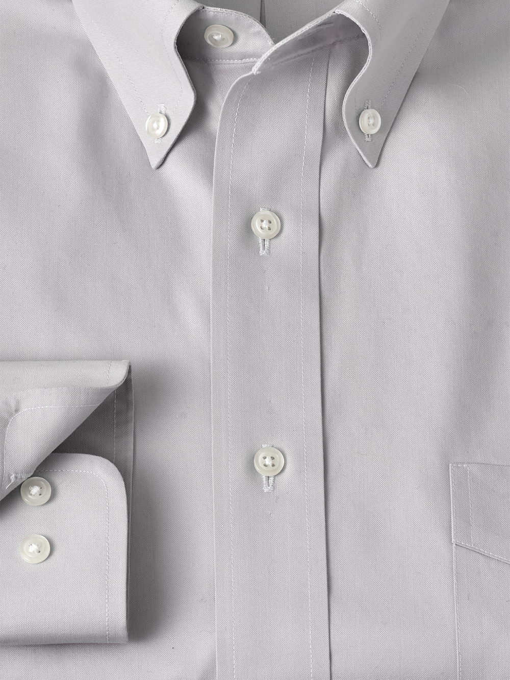 Alternate Image of Non-iron Cotton Pinpoint Solid Button Down Collar Dress Shirt-5