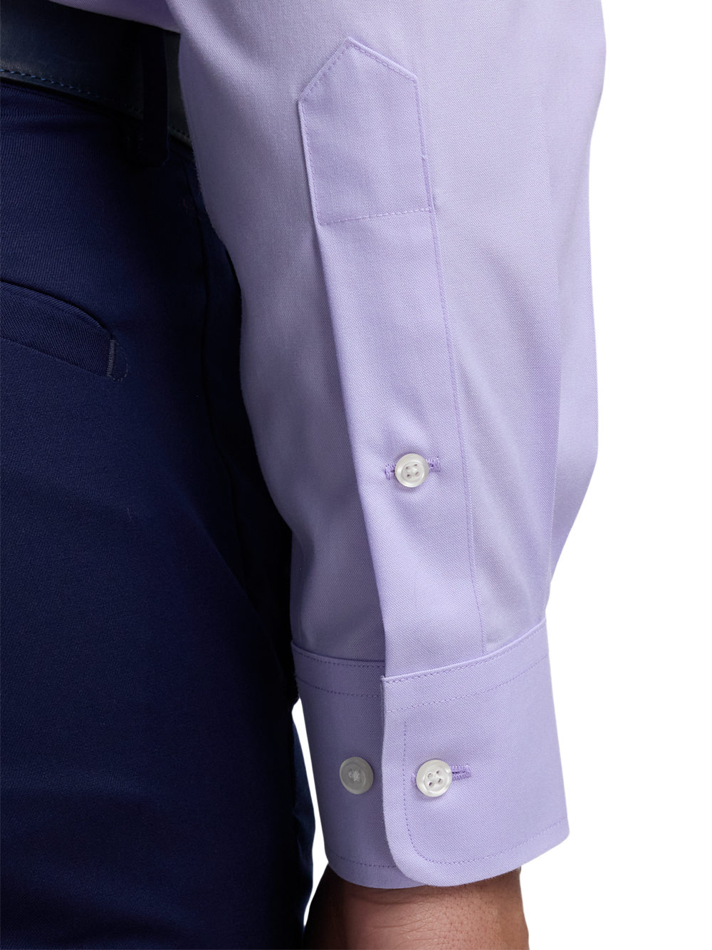 Alternate Image of Non-iron Cotton Pinpoint Solid Button Down Collar Dress Shirt-3