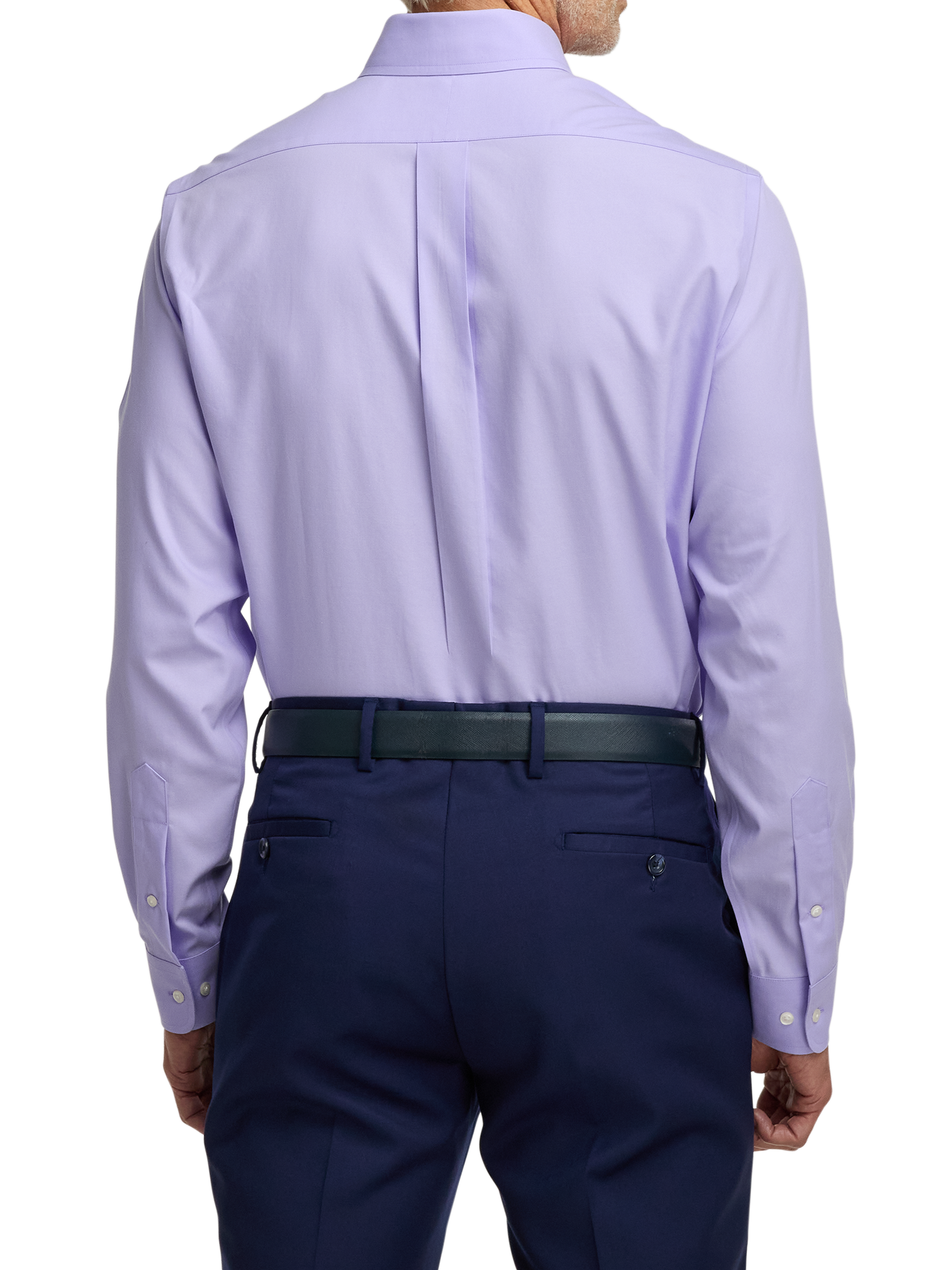 Non-Iron Cotton Pinpoint Solid Button Down Collar Dress Shirt - Lavender