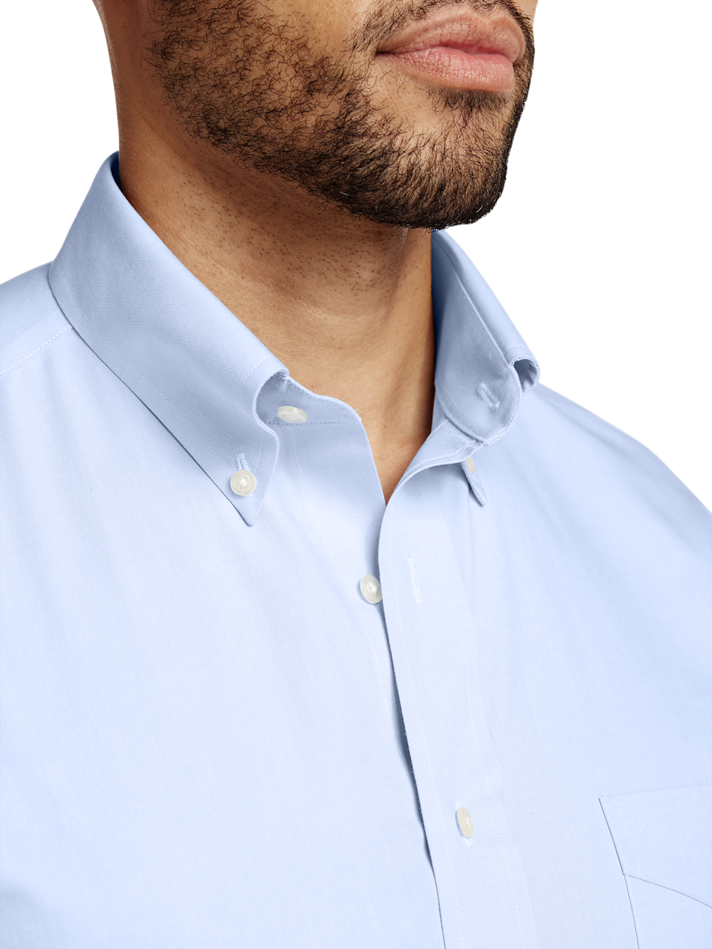 Alternate Shot of Men's Blue Solid Shirts No Trim Detail - 2