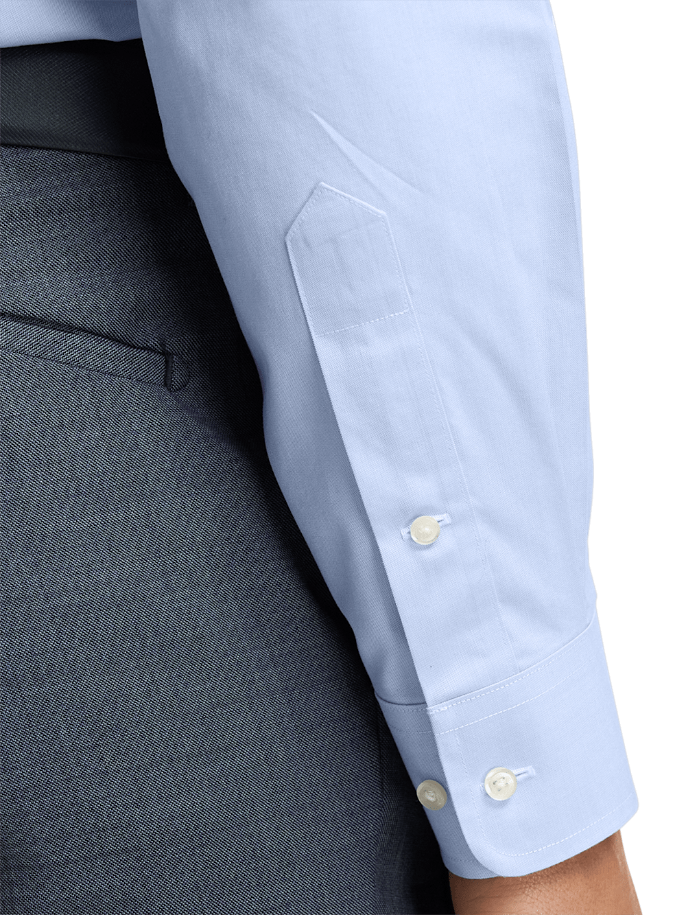 Alternate Shot of Men's Blue Solid Shirts No Trim Detail - 3