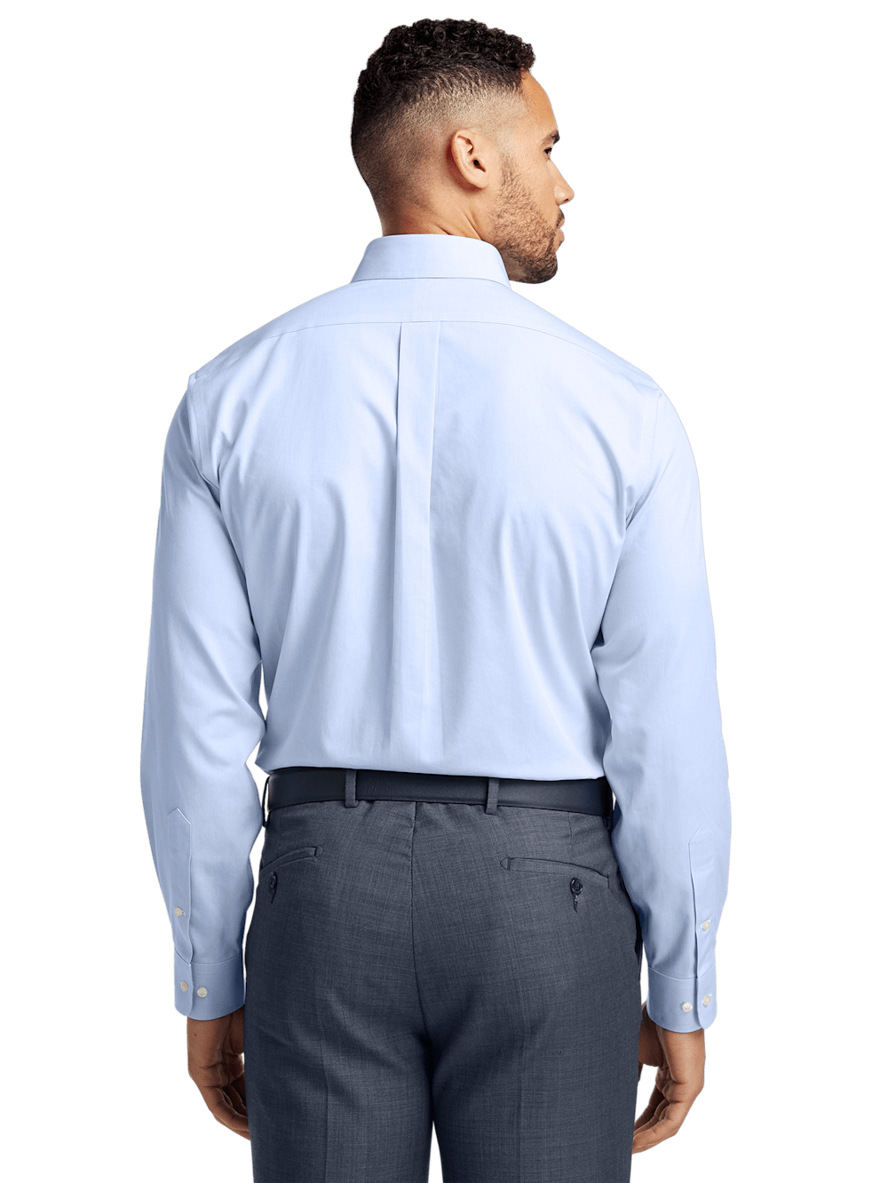 Alternate Shot of Men's Blue Solid Shirts No Trim Detail - 4