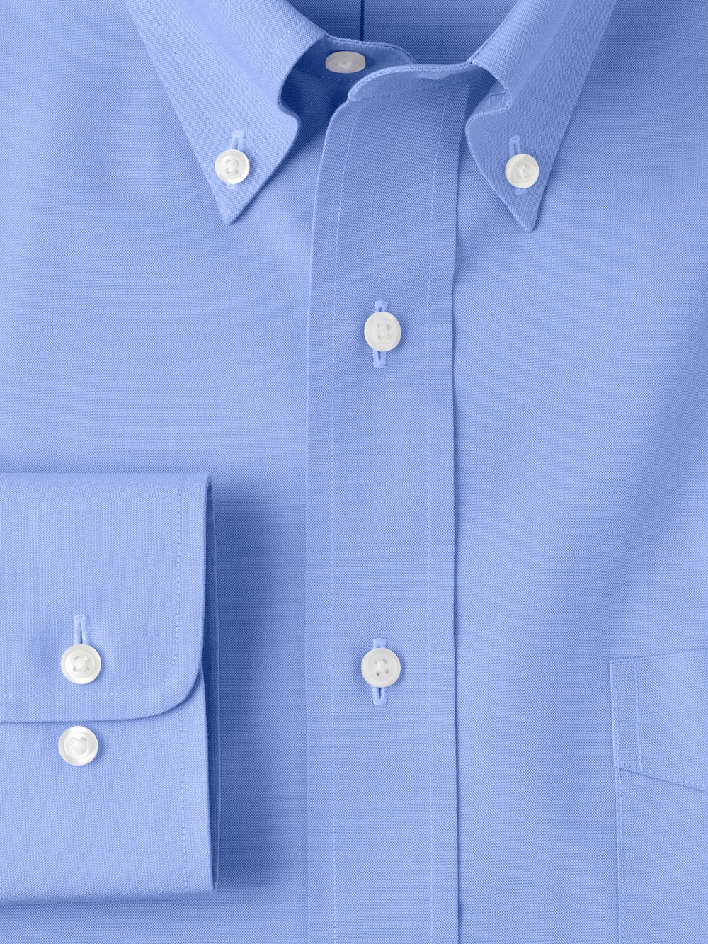 Alternate Shot of Men's French Blue Solid Shirts No Trim Detail - 5