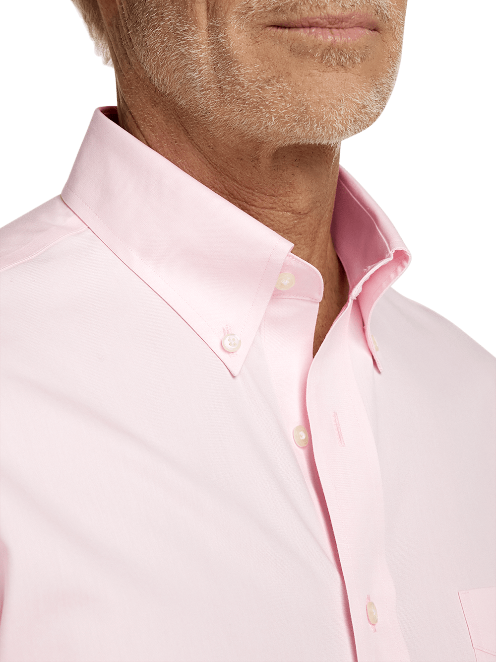 Alternate Image of Non-iron Cotton Pinpoint Solid Button Down Collar Dress Shirt-2