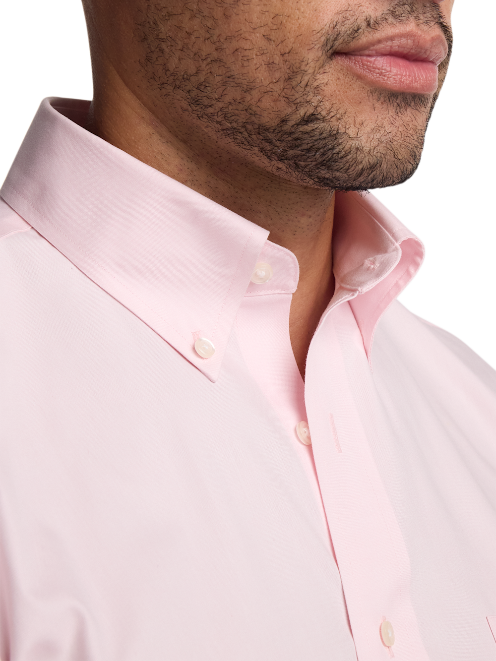 Alternate Shot of Men's Pink Solid Shirts No Trim Detail - 2