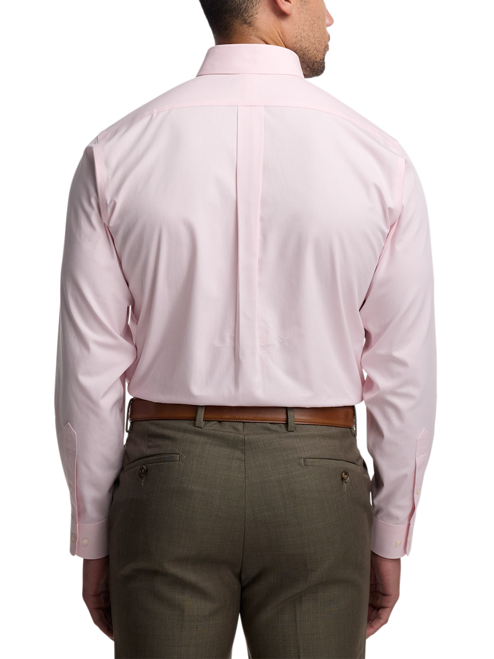 Alternate Shot of Men's Pink Solid Shirts No Trim Detail - 4