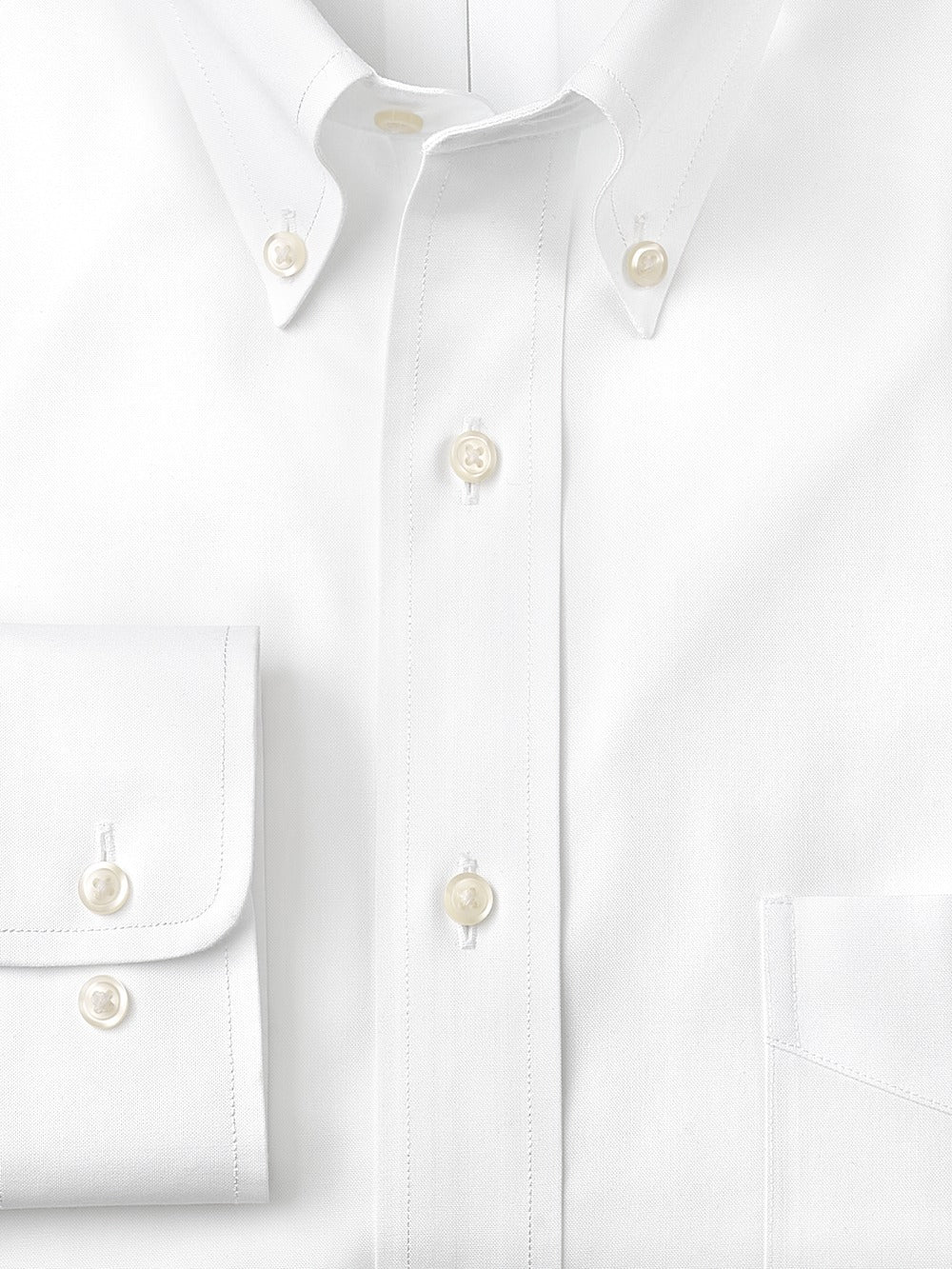 Alternate Shot of Men's White Solid Shirts No Trim Detail - 5