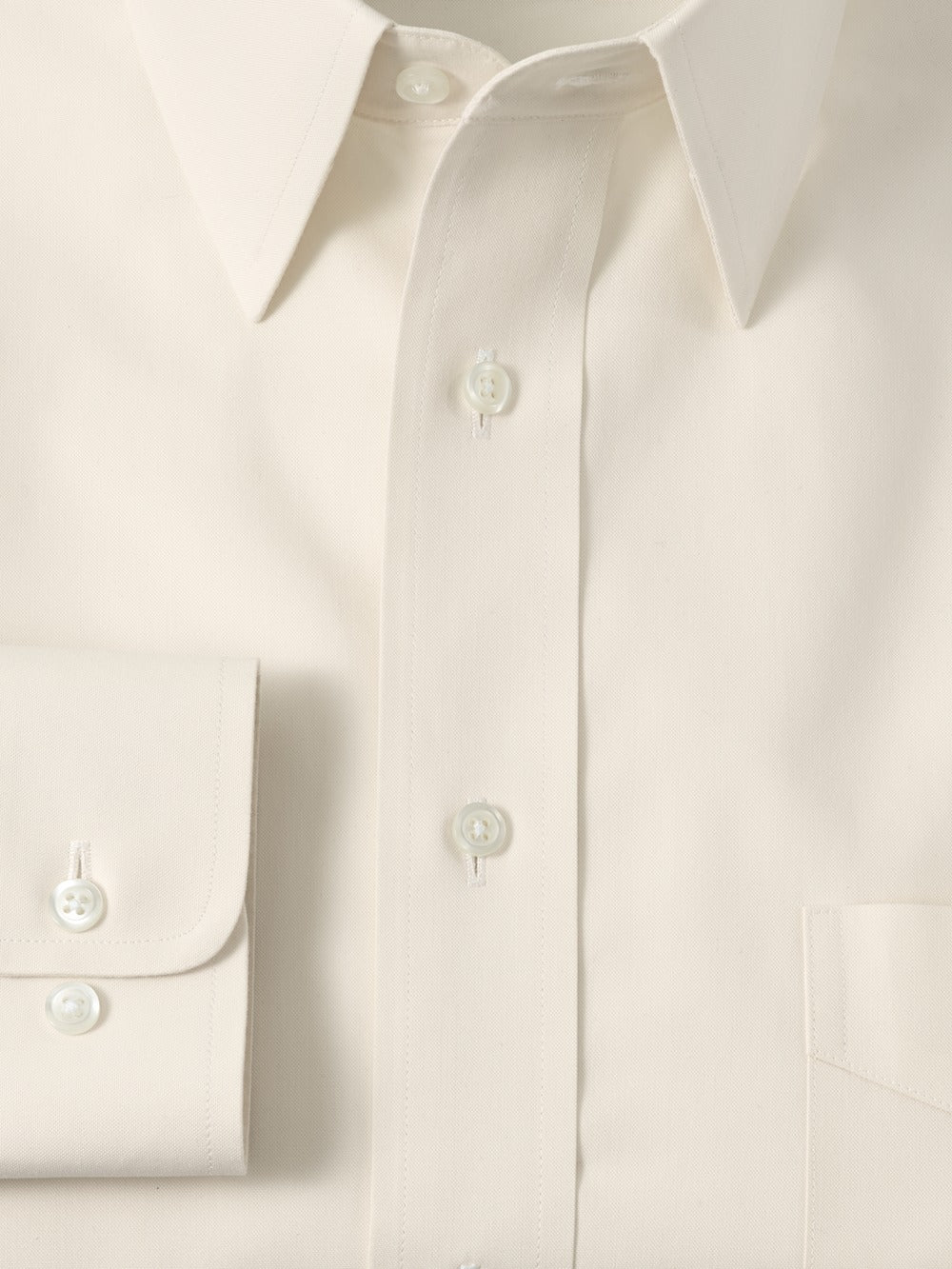 Alternate Shot of Men's Ecru Solid Shirts No Trim Detail - 5