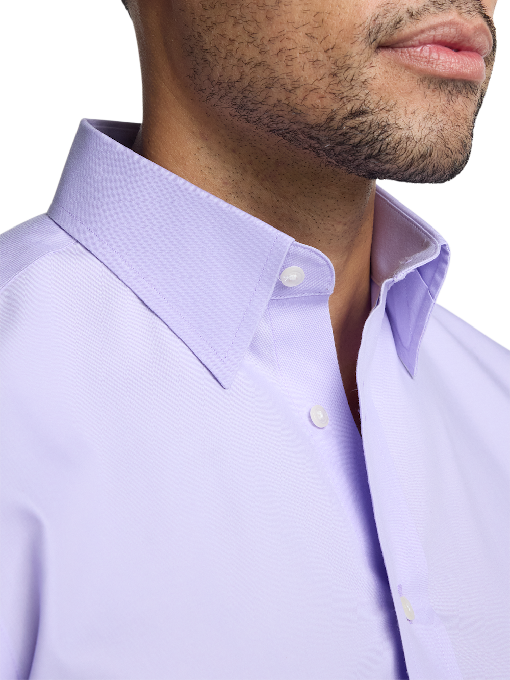 Alternate Image of Non-iron Cotton Pinpoint Solid Point Collar Dress Shirt-2