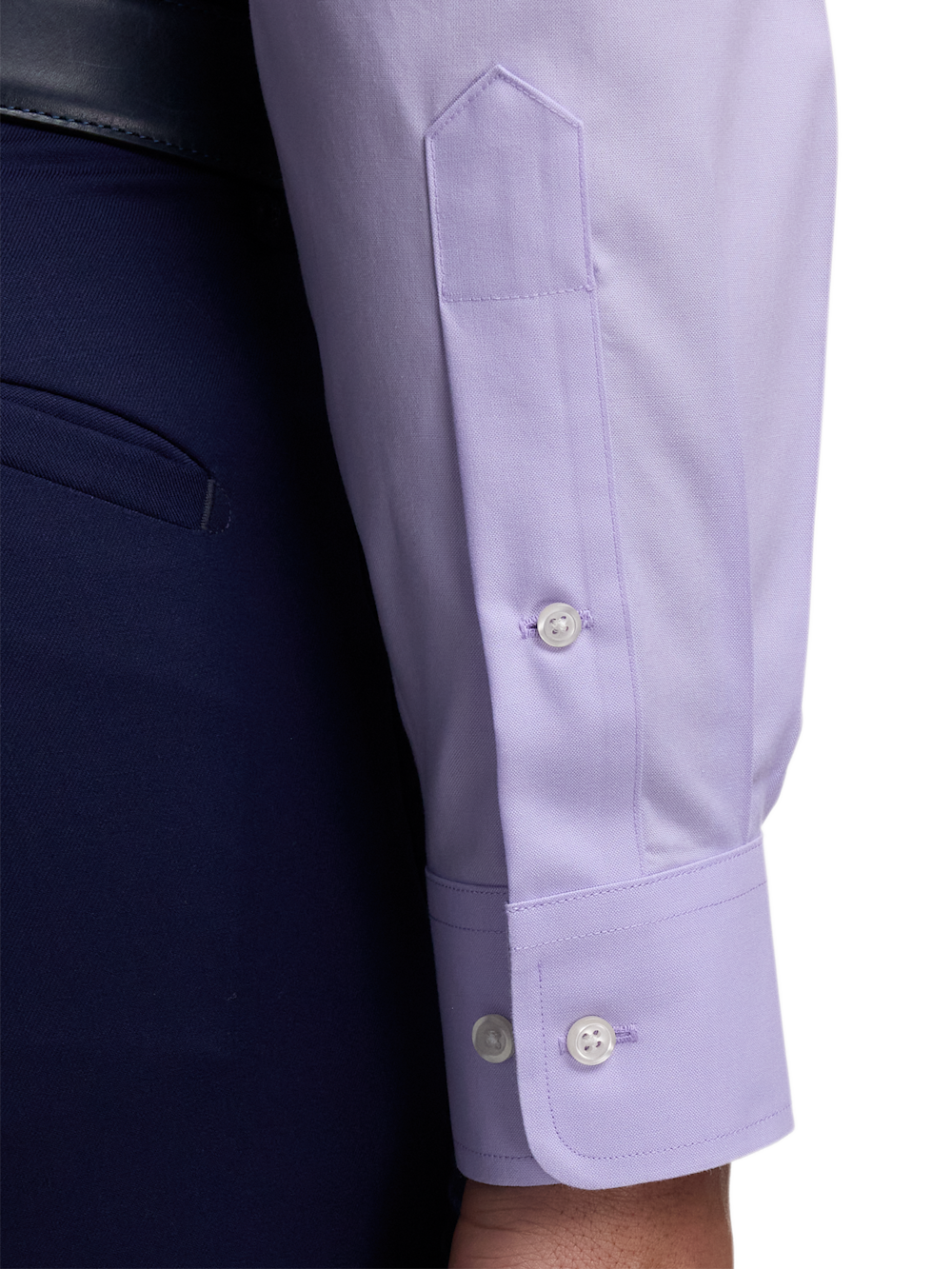 Alternate Image of Non-iron Cotton Pinpoint Solid Point Collar Dress Shirt-3