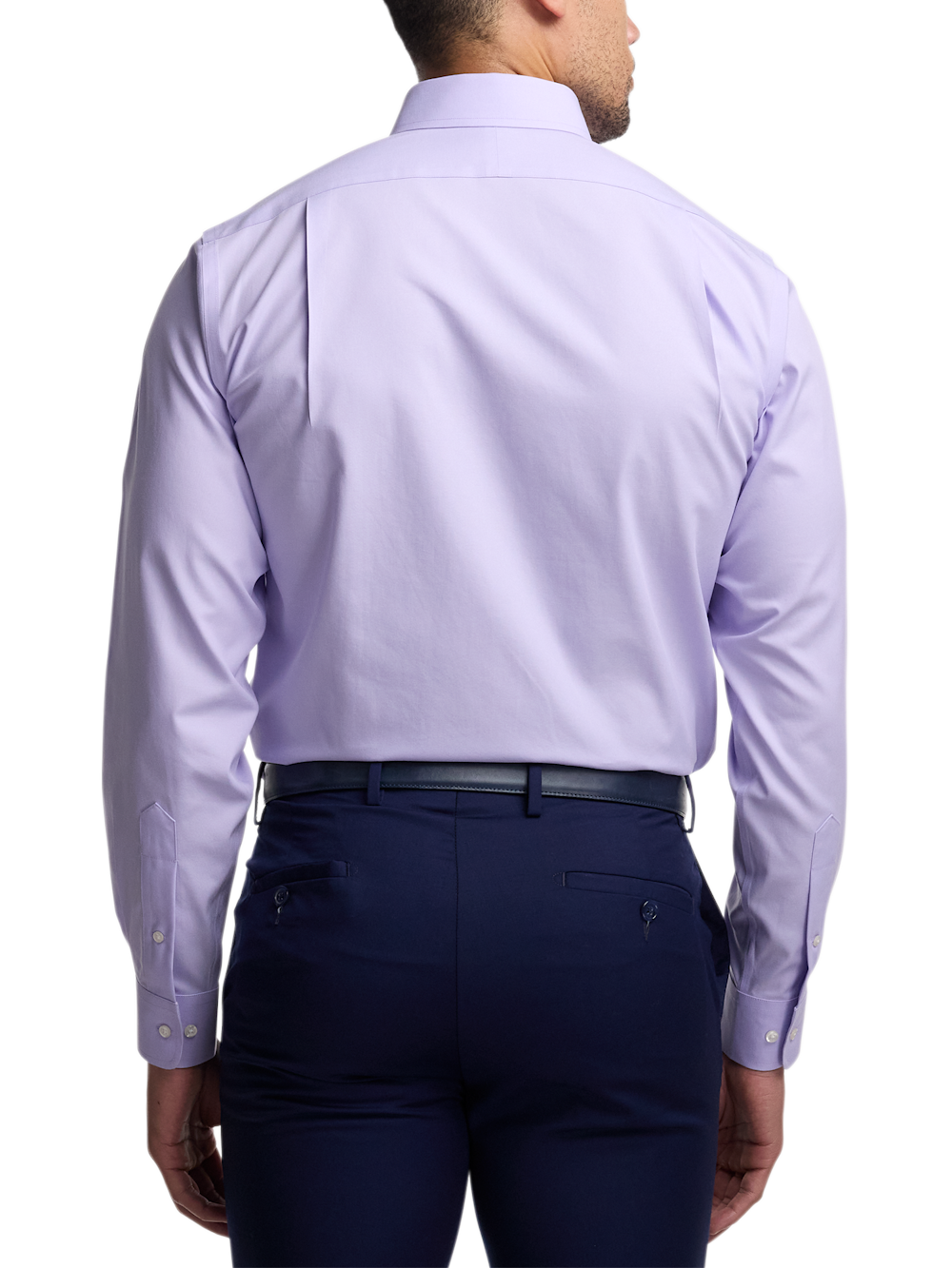 Alternate Image of Non-iron Cotton Pinpoint Solid Point Collar Dress Shirt-4