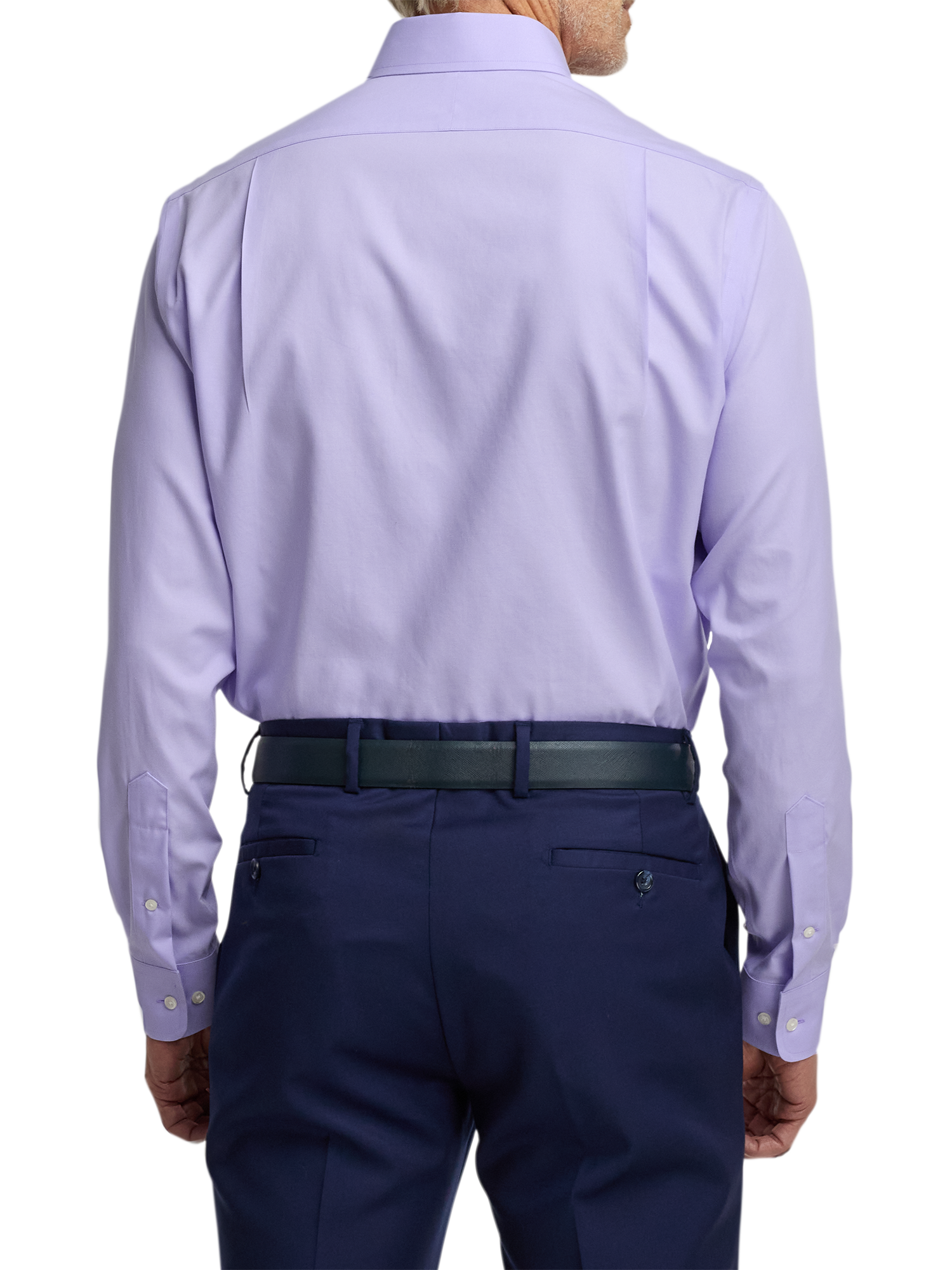 Non-Iron Cotton Pinpoint Solid Point Collar Dress Shirt - Lavender