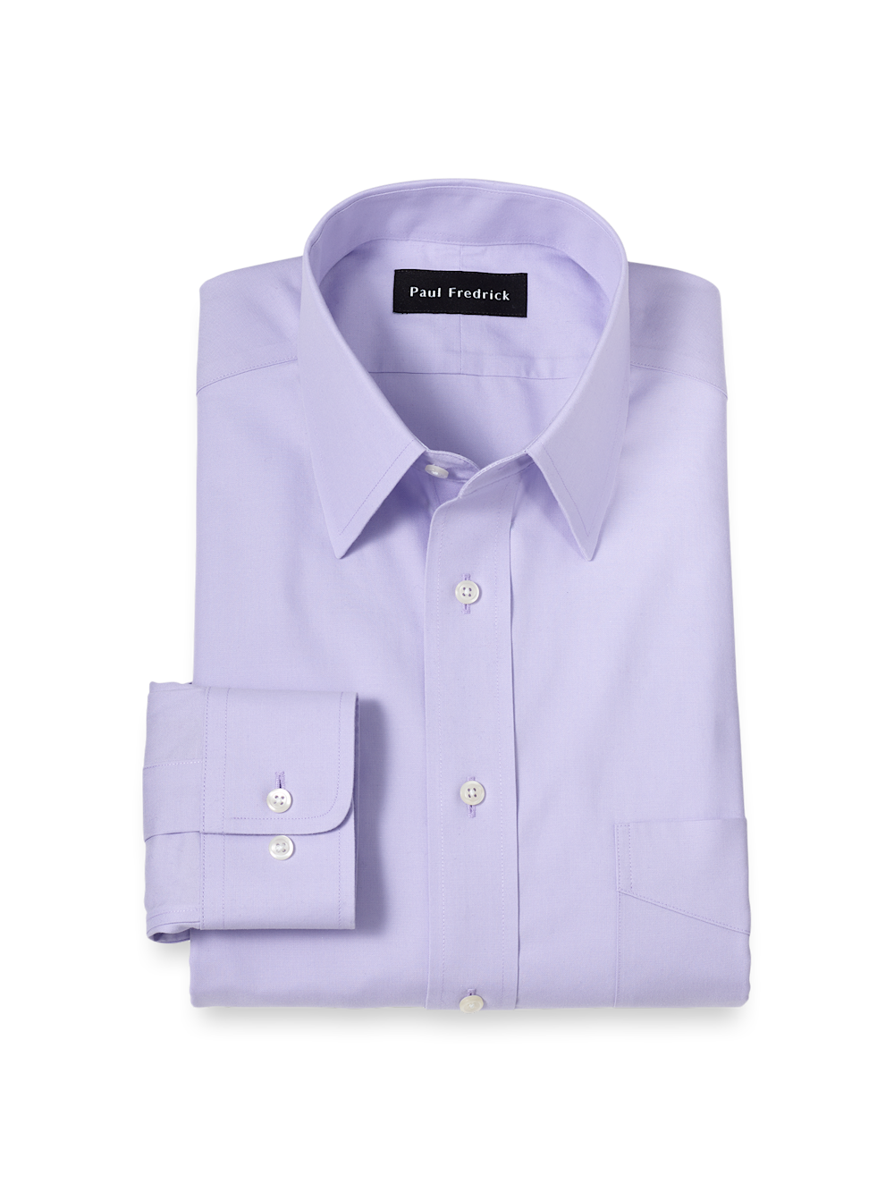 Product Image of Non-iron Cotton Pinpoint Solid Point Collar Dress Shirt-Lavender