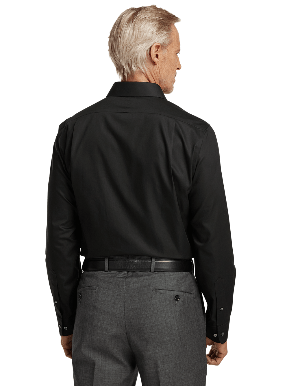 Alternate Image of Non-iron Cotton Pinpoint Solid Point Collar Dress Shirt-4