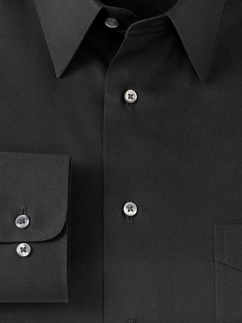 Alternate Shot of Men's Black Solid Shirts No Trim Detail - 5