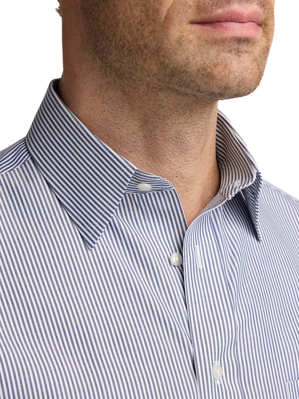 Alternate Image of Non-iron Cotton Pinpoint Solid Point Collar Dress Shirt-2