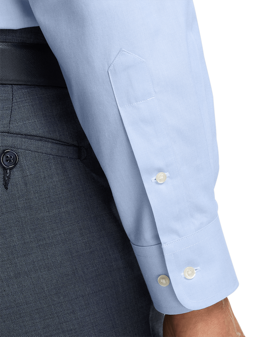 Alternate Image of Non-iron Cotton Pinpoint Solid Point Collar Dress Shirt-3