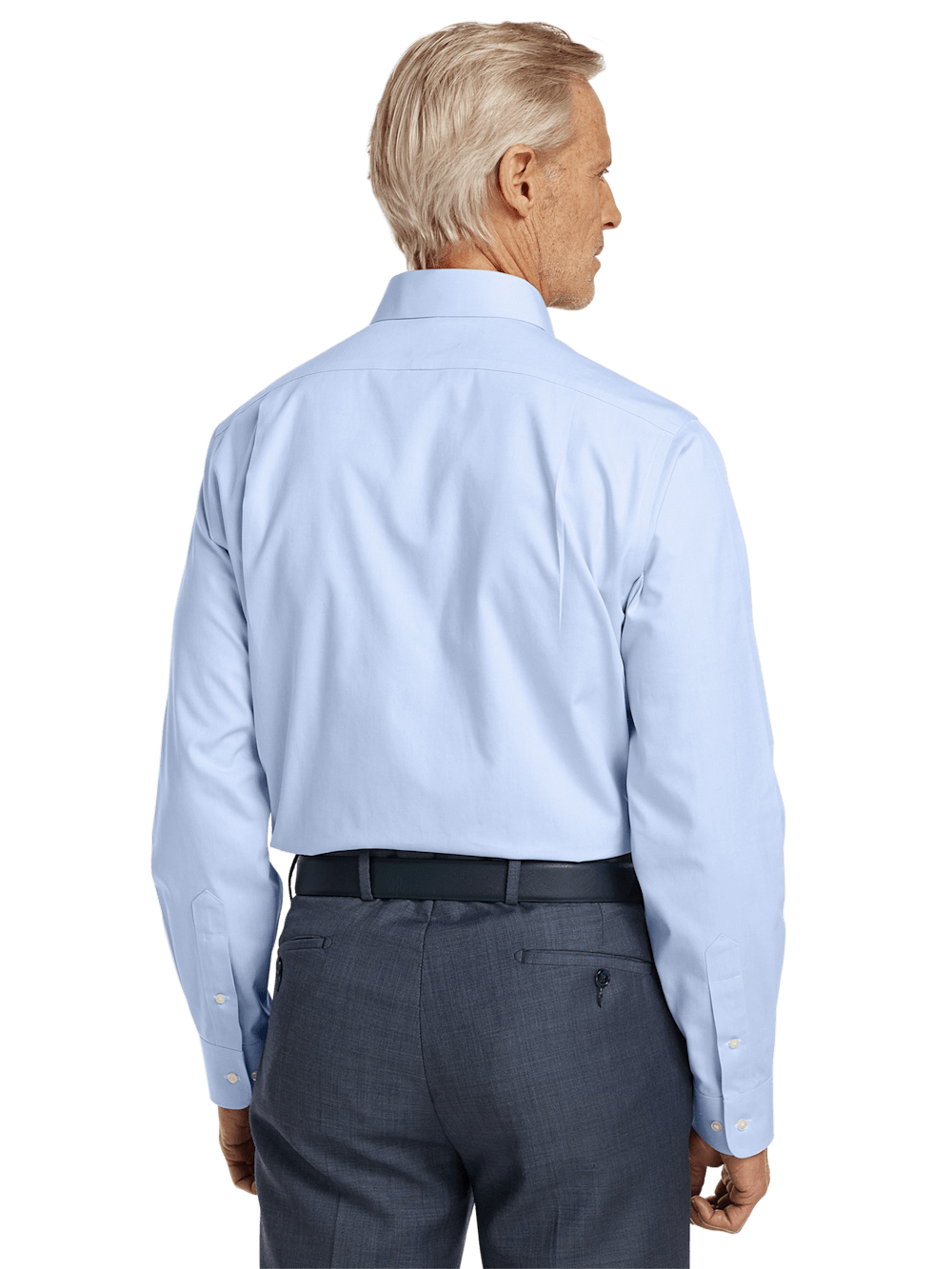 Alternate Image of Non-iron Cotton Pinpoint Solid Point Collar Dress Shirt-4