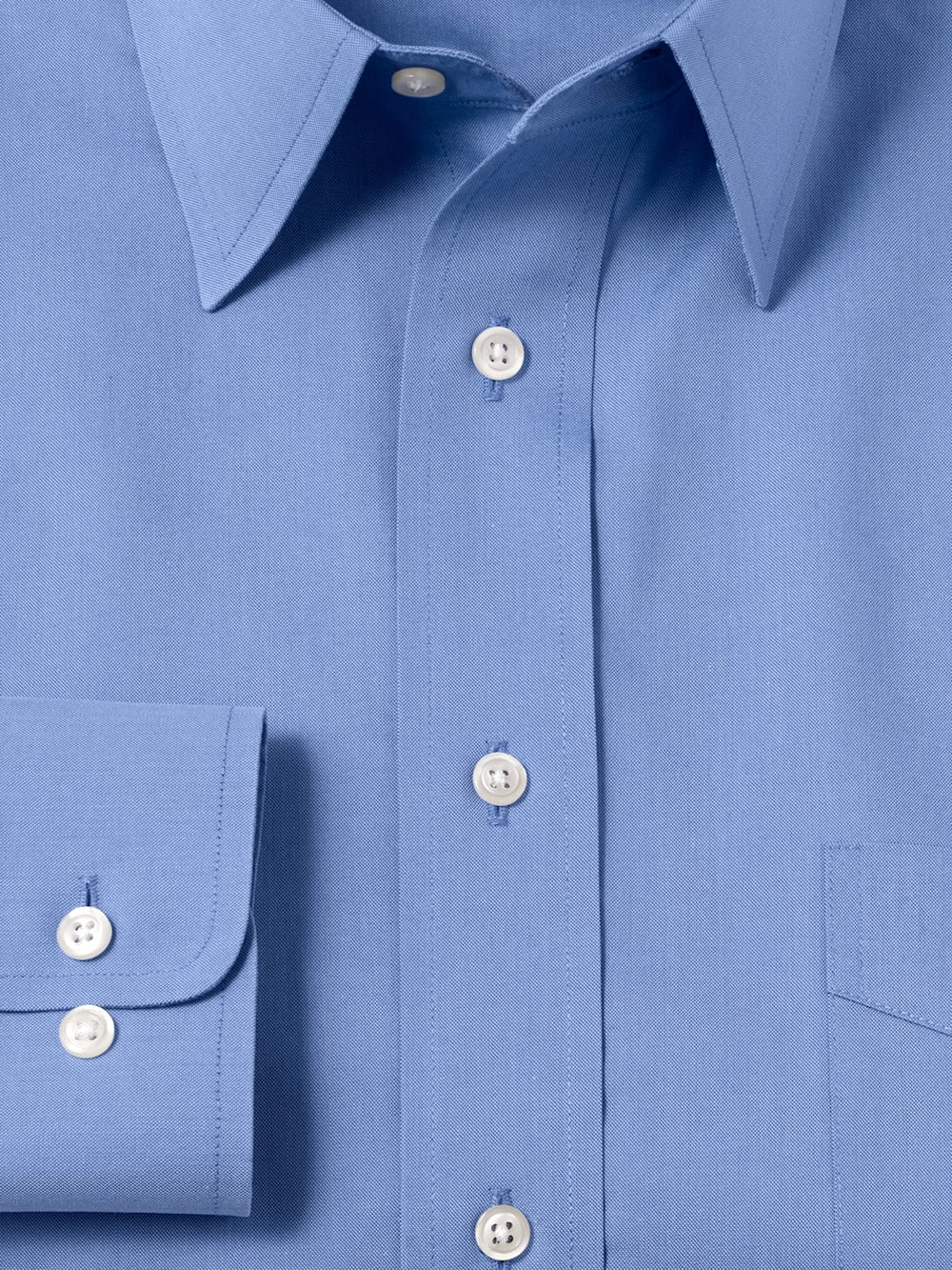 Alternate Shot of Men's French Blue Solid Shirts No Trim Detail - 5