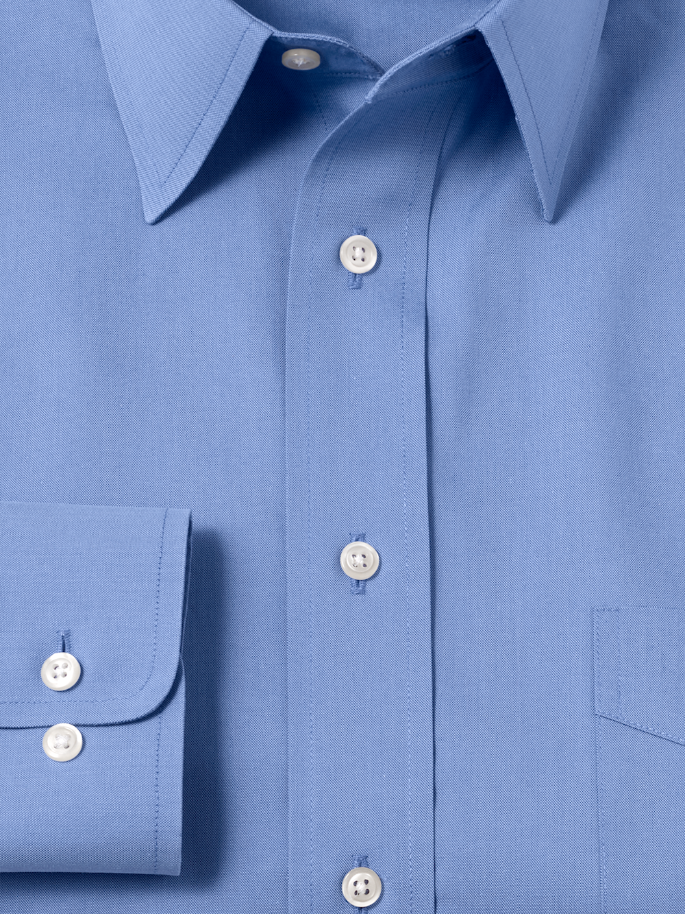 Alternate Image of Non-iron Cotton Pinpoint Solid Point Collar Dress Shirt-5